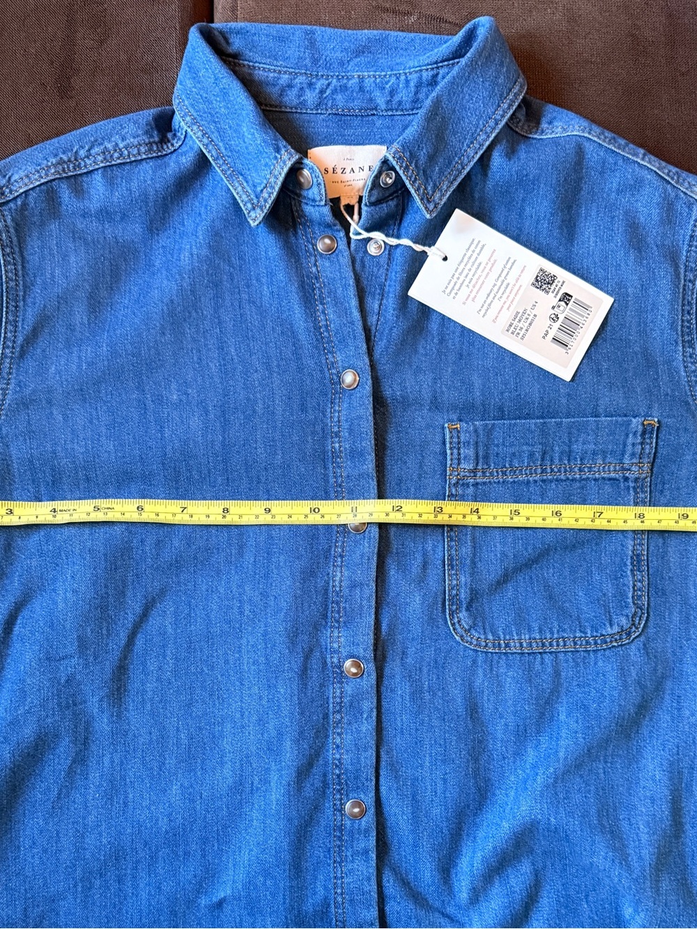 NWT Sezane “Sadie” Long Sleeve Denim Dress is Deep Blue, Size 4 - Picture 7 of 7